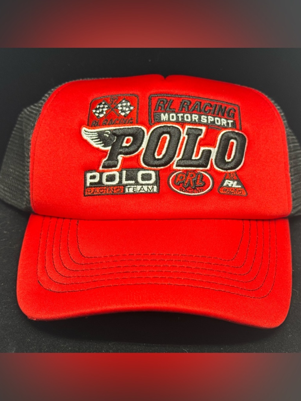 POLO RALPH LAUREN Racing Team Snapback Trucker Cap Hat - Fragrance Purchase Gift
